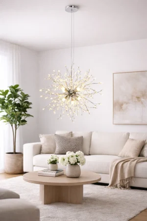 PENDULE - Lustră 2403/350 CH Modernă din Metal și Acril – 6 LED-uri G9, Crom Elegant