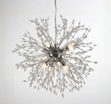 PENDULE - Lustră 2403/500 CH Modernă din Metal Crom și Acril – 8 LED-uri G9 Incluse