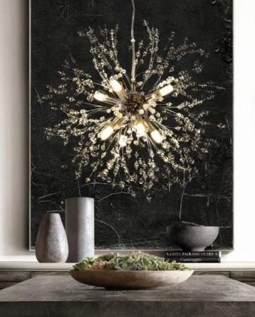 PENDULE - Lustră 2403/500 GD Modernă din Metal Auriu și Acril – 8 LED-uri G9 Incluse