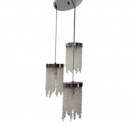 LUSTRE - Lustră decorativă 3 pendule metal și sticlă – model 6116/3