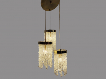 Lustră decorativă 3 pendule metal și sticlă – model 6116/3 [1]