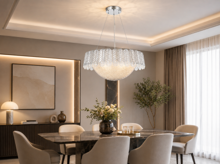 Lustre - Lustră LED 1062/1 Acril și Crom, Ø35 cm, 3 Culori