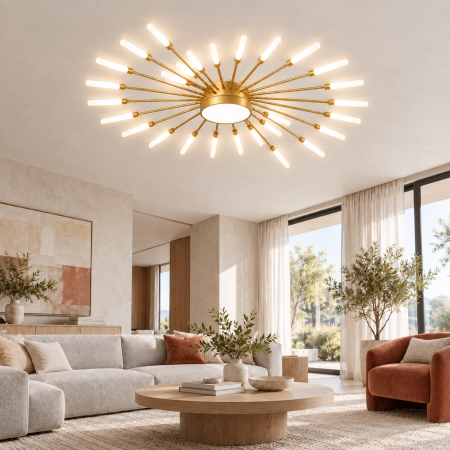 Lustre - Lustră LED 2429/28 aurie, 120 cm, 80 W, cu telecomandă