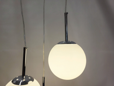 Lustră modernă 2403/3, 3 pendule sticlă alb mat, înălțime reglabilă [6]