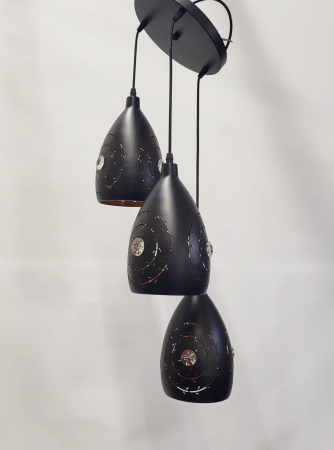 LUSTRE - Lustra modernă 60225/3 ,cu 3 pendule și decupaj decorativ
