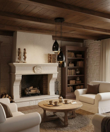 REDUCERI - Lustra modernă 60225/3 ,cu 3 pendule și decupaj decorativ