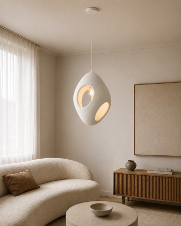 LUSTRE - Lustră premium 2600/C din fibră de sticlă albă, design sculptural organic, H45 cm