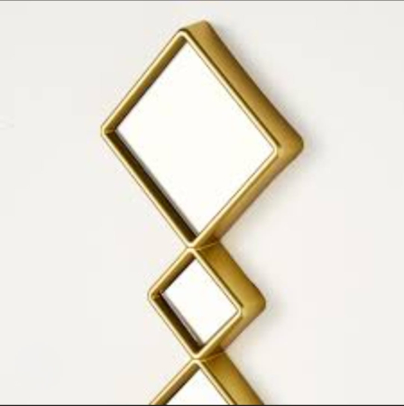 Oglindă decorativă model 7005, ramă plastic auriu, formă romboidală, 87 cm [1]