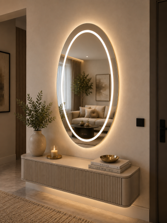 Oglinzi - Oglindă LED Ovală 098/7 Fără Ramă 110x70 cm Touch 3 Culori
