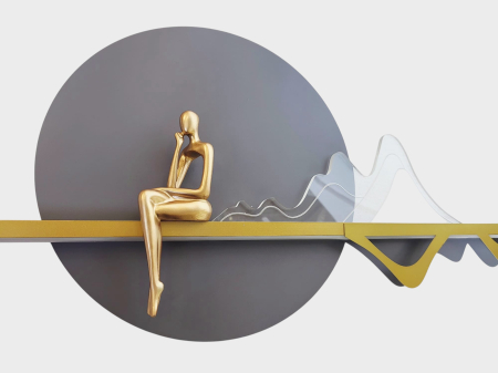 Ornament 2558, perete decorativ cu LED 3 culori, metal auriu, design artistic, 100x39 cm [2]