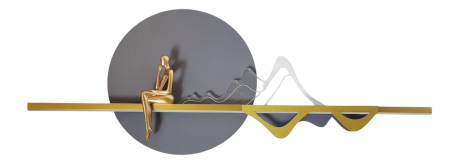 Ornament 2558, perete decorativ cu LED 3 culori, metal auriu, design artistic, 100x39 cm [1]