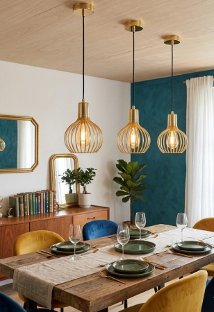 PENDULE - Pendul 1001/1 metal colivie geometric design Ø20x30cm