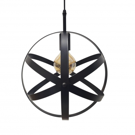 Pendul 1011/1 BK metalic negru, stil industrial, diametru 28 cm, E27 [1]