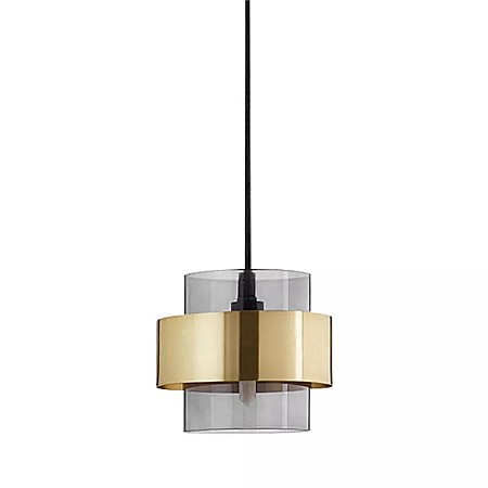 PENDULE - Pendul 9005/1 fumuriu-auriu, glob sticlă 20 cm, E27, înălțime reglabilă