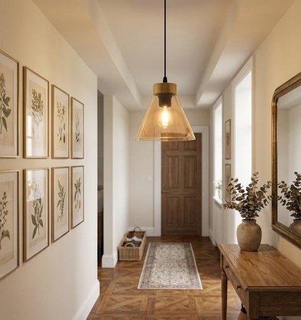 PENDULE - pendul-2371-1A-sticla-aurie-conica-18cm