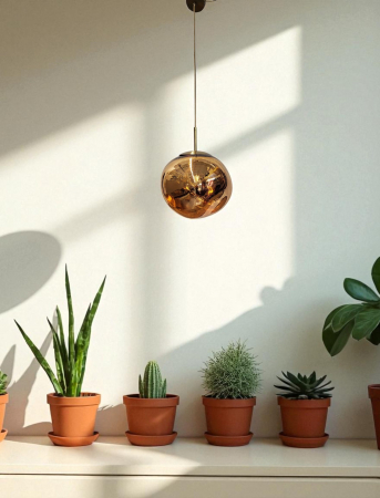 PENDULE - Pendul 3146/360 ,design modern ,sticlă roz metalizat, Ø36 cm