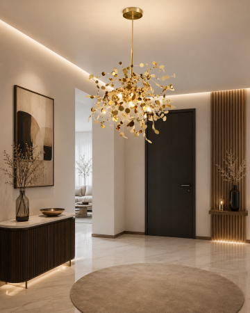 Pendule - Pendul modern 2404/450 din metal cu discuri decorative, disponibil în auriu și crom