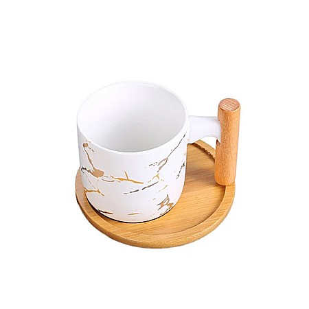 Set 2 cani de cafea cu tavita din lemn 200 ml [3]