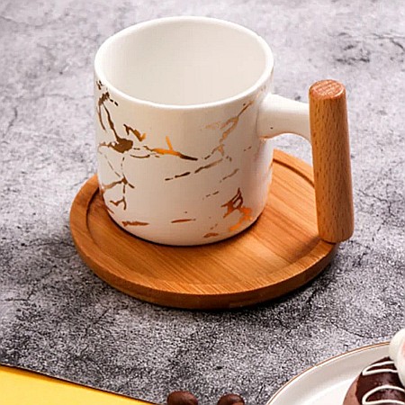 Set 2 cani de cafea cu tavita din lemn 200 ml [1]
