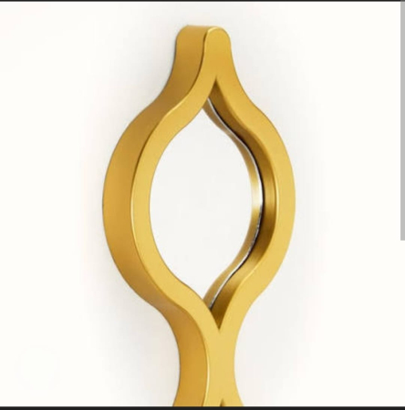 Set 3 oglinzi decorative model 7001, sticlă și plastic auriu, forme curbilinii, 87 cm [1]