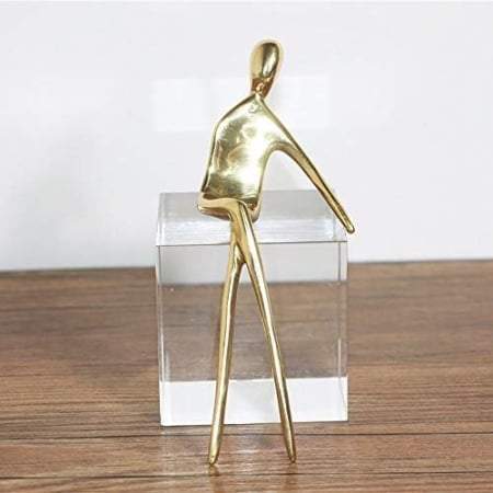 DECORATIUNI - Statuetă decorativă abstractă din metal auriu lucios – siluetă artistică, 3 modele