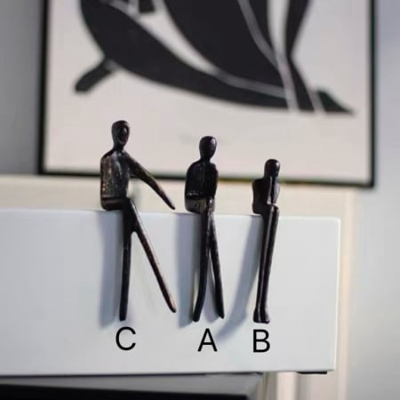 Statuetă decorativă abstractă din metal negru – siluetă artistică, 3 modele disponibile [2]