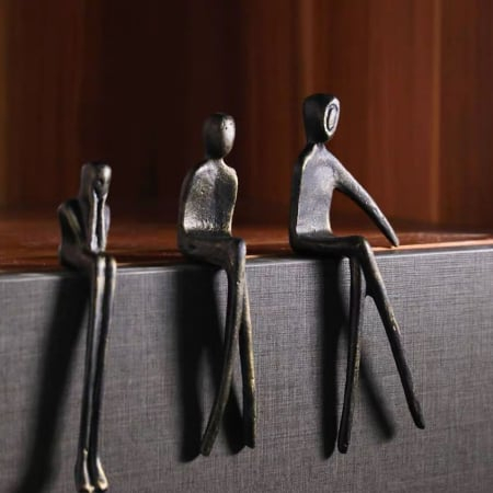 Statuetă decorativă abstractă din metal negru – siluetă artistică, 3 modele disponibile [1]