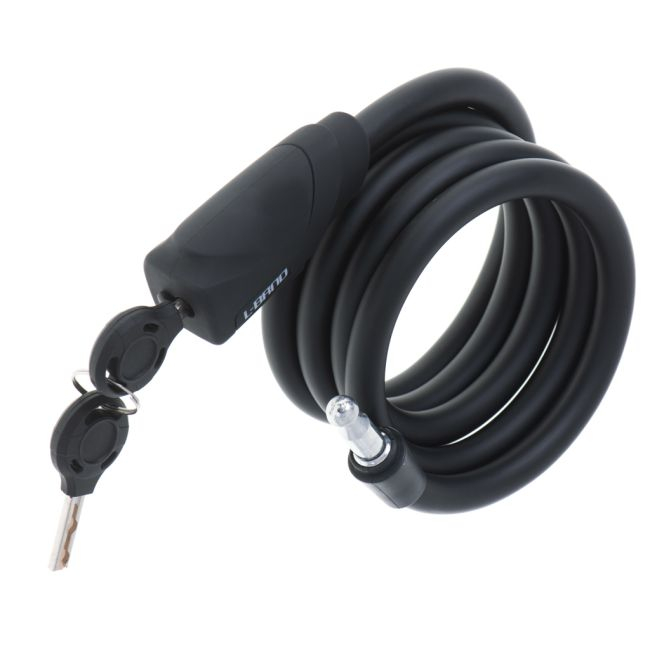 Antifurt bicicleta, Dispozitiv de blocare biciclete, spiralat, cu cheie, lungime 150cm, culoare Neagra [3]