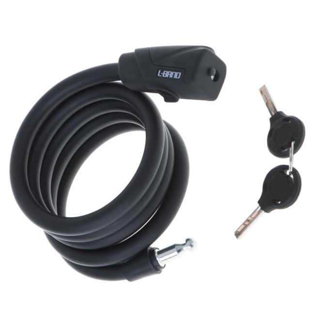 Antifurt bicicleta, Dispozitiv de blocare biciclete, spiralat, cu cheie, lungime 150cm, culoare Neagra [4]