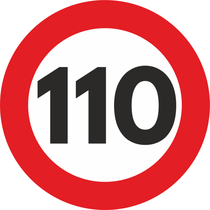 Autocolant Sticker "Limita Viteza" Reflectorizant - 110km/h [1]