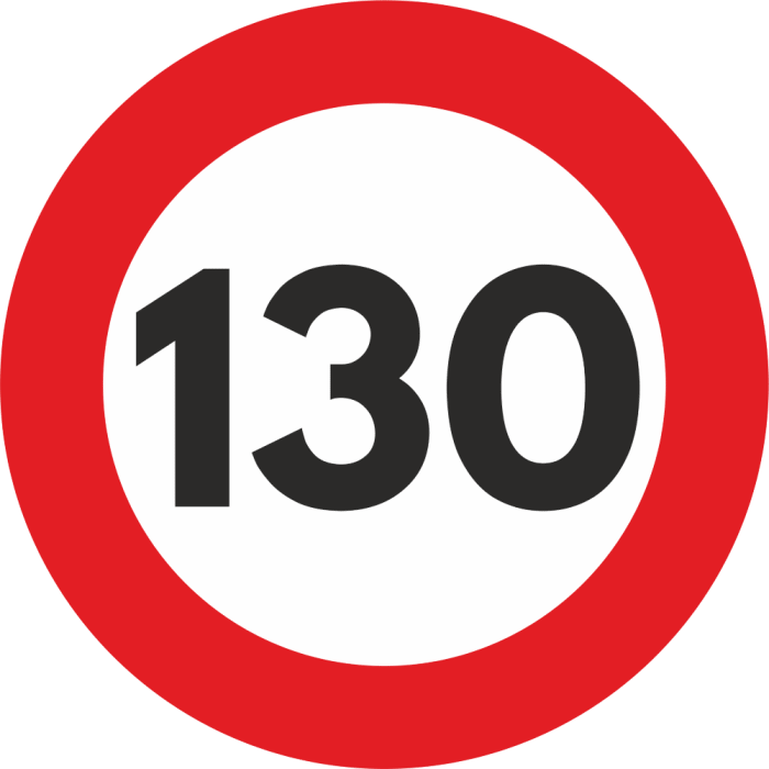 Autocolant Sticker "Limita Viteza" Reflectorizant - 130km/h [1]