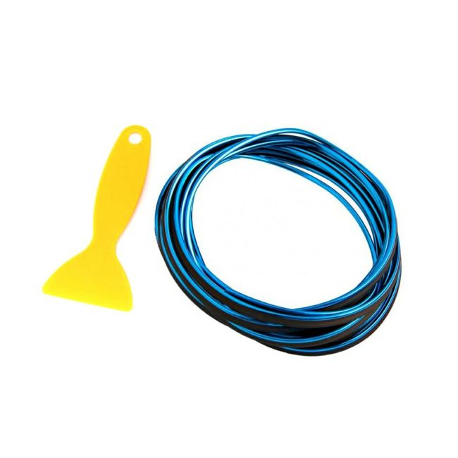 Banda decor interior crom TUNING, 5m, ALBASTRU [1]