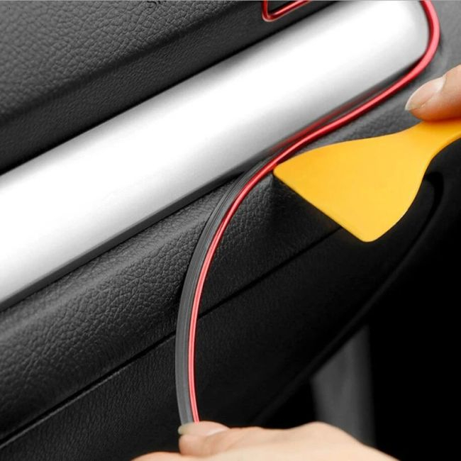 Banda decor interior crom TUNING, 5m, ALBASTRU [2]