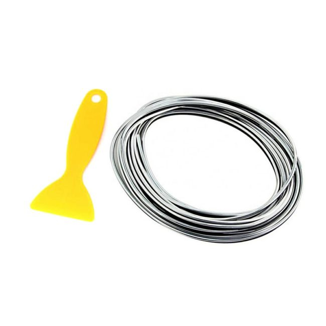 Banda decor interior crom TUNING, 5m, ARGINTIU [1]