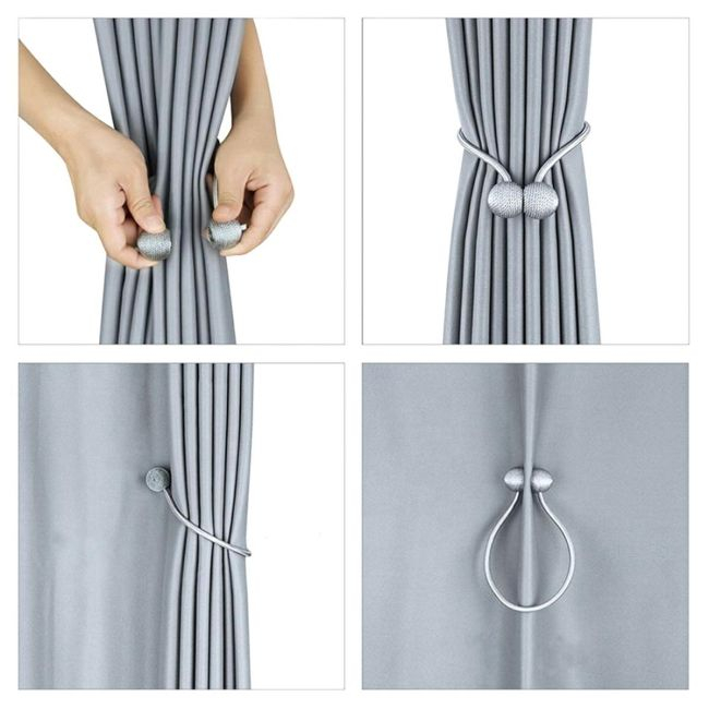 Bratara magnetica de prindere perdele/draperii, model GOLDEN BALLS [3]