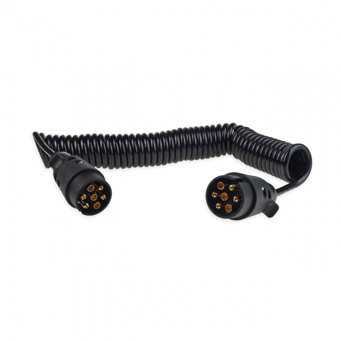 Cablu electric pentru remorca spiralat cu prize 7PIN 12V 6m [1]