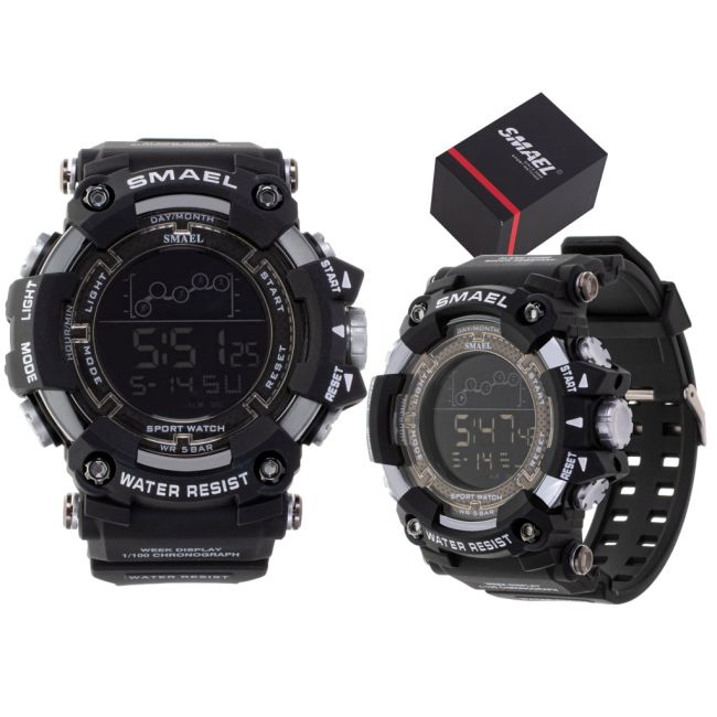 Ceas Militar pentru barbati, SMAEL, impermeabil, afisaj LED, culoare Negru [5]