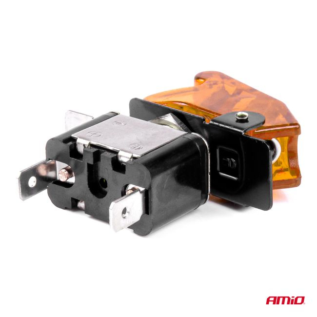 Comutator iluminat (intrerupator) cu protectie, destinatie auto, moto, ATV, SSV, Off-Road, model "TOP GUN", tensiune 12V - 24V, culoare Orange [4]
