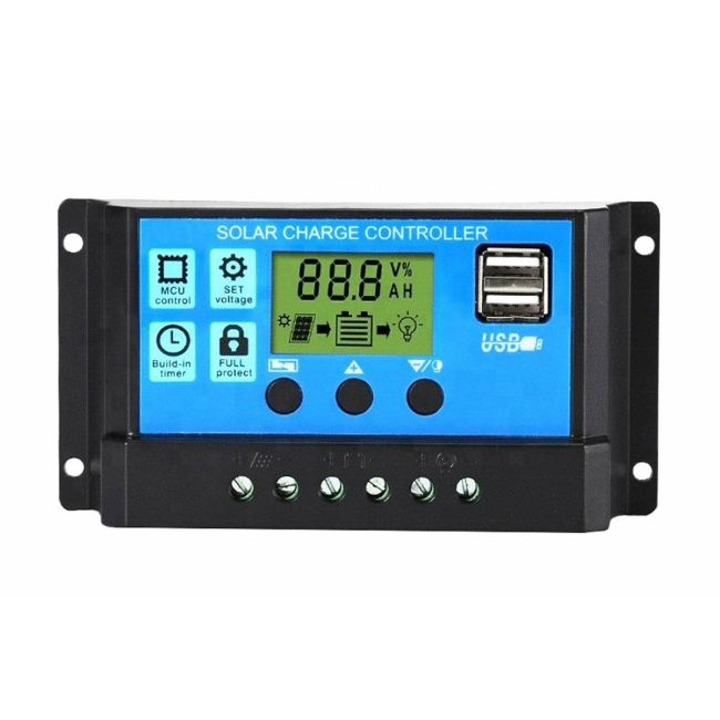 Controler/Regulator de incarcare panou solar, 12 - 24V, 30A, mini dual USB [10]
