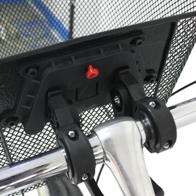 Cos metalic pentru bicicleta cu maner, demontabil, conceput pentru a fi montat in partea din fata, culoare Neagra [7]
