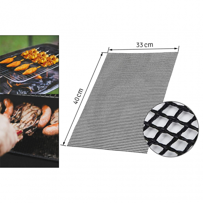 Covoras antiaderent din teflon pentru gatitul pe gratar, reutilizabil, lavabil, 40 x 33 cm [1]