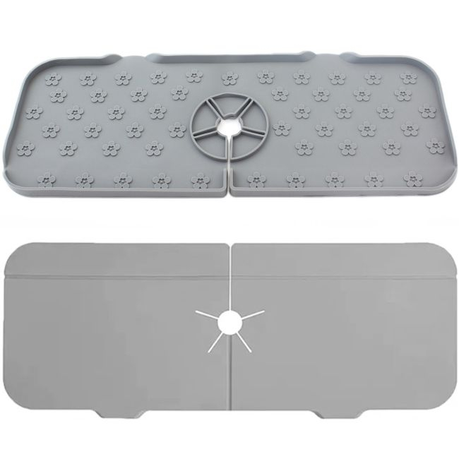 Covoras din silicon anti-picurator pentru lavoare, dimensiune 36,5 x 14 cm, culoare Gri [2]