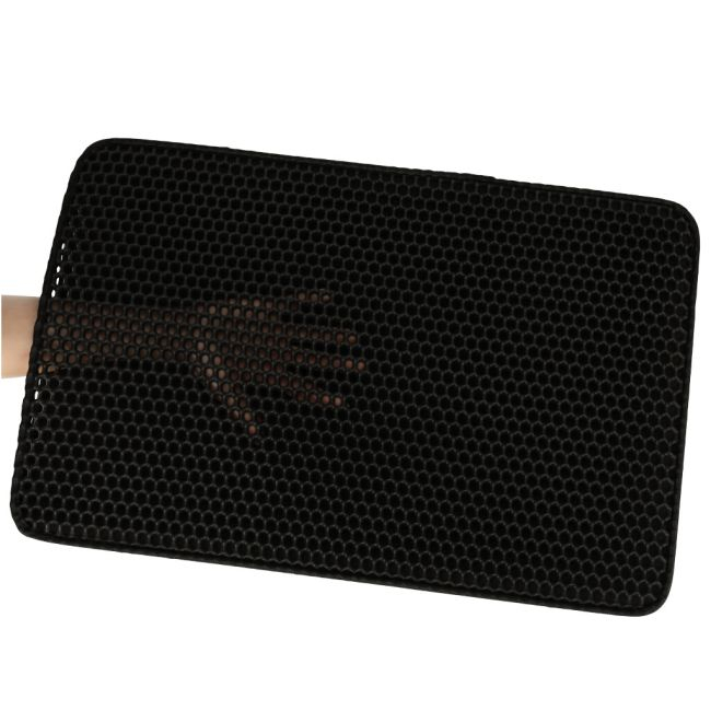 Covoras impermeabil pentru litiera pisici, dimensiune 40 x 60 cm, dublu strat, culoare Neagra [4]