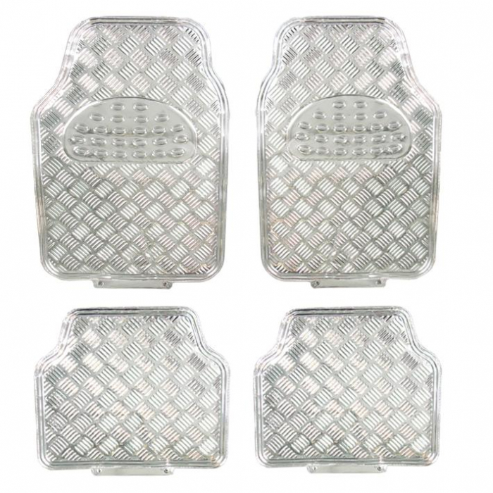 Covorase Auto Universale, model Diamond, culoare Crom Argintiu [1]