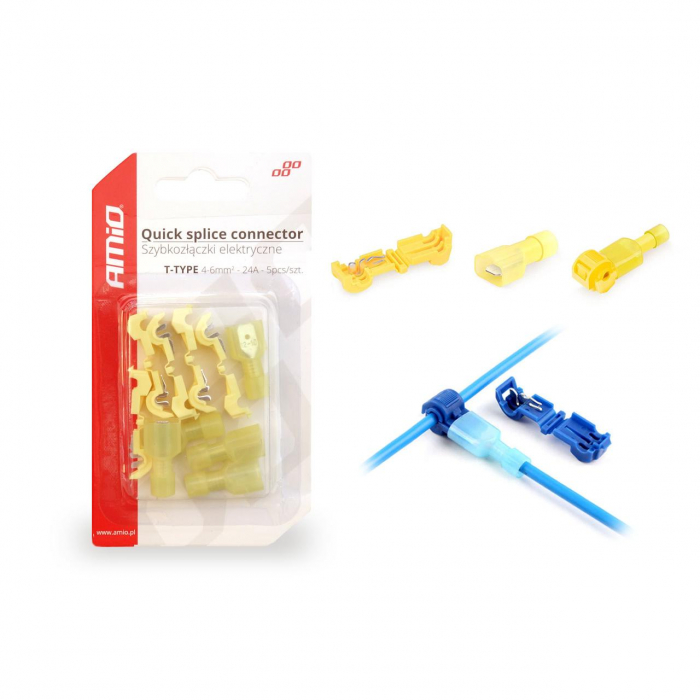 Cuplaje electrice pentru imbinari rapide de tip-T 04 - 6mm2, 24A, 5  buc blister [1]