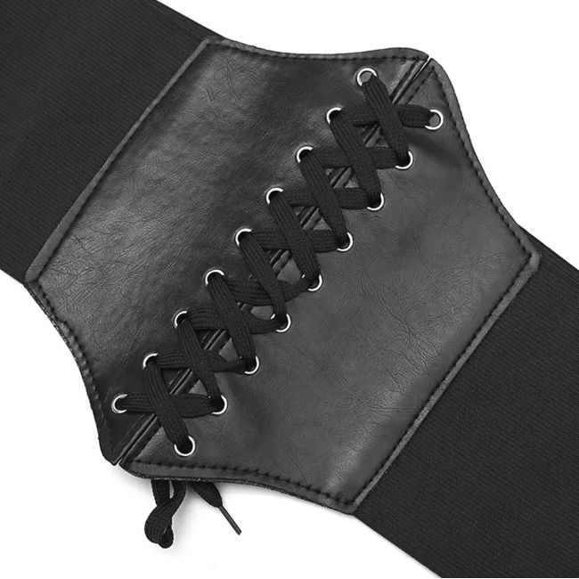 Curea Neagra de tip "corset" cu siret, pentru modelare talie, marime S [5]