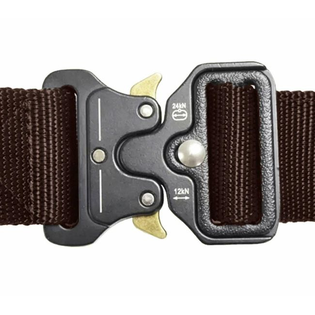 Curea Tactica pentru pantaloni, culoare Maro cu catarama Neagra [3]