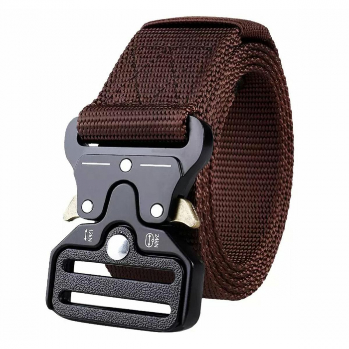 Curea Tactica pentru pantaloni, culoare Maro cu catarama Neagra [1]