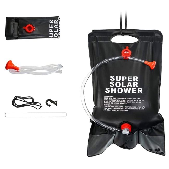 Dus solar suspendat pentru camping sau plaja, capacitate 20l, culoare Neagra [5]