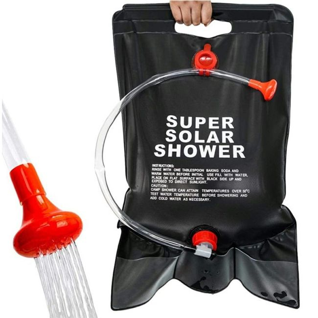 Dus solar suspendat pentru camping sau plaja, capacitate 20l, culoare Neagra [6]